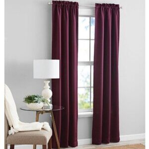 Mainstays 84" Room Darkening Curtain Panel Pair (set of 2) Deep Burgundy NWT